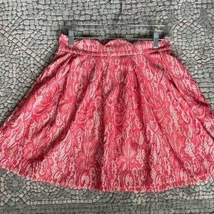 Pleated pink/coral skirt